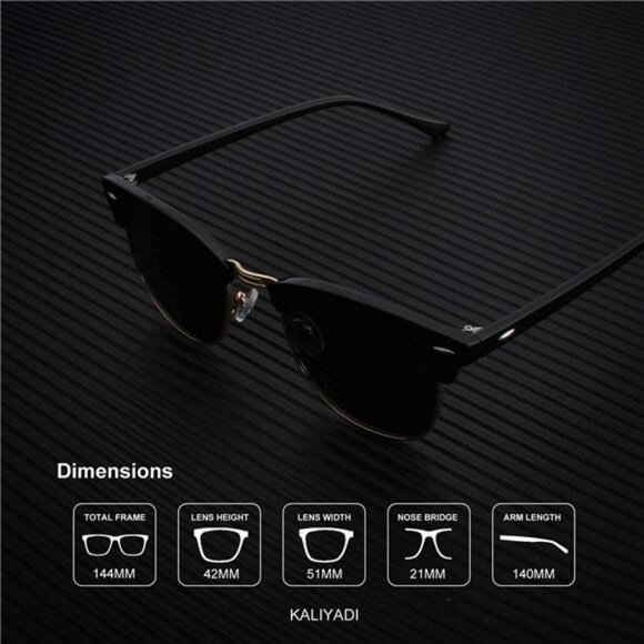 Polarized Sunglasses Men Women UV Protection Retro Driving Semi Rimless Shades - Picture 4 of 7